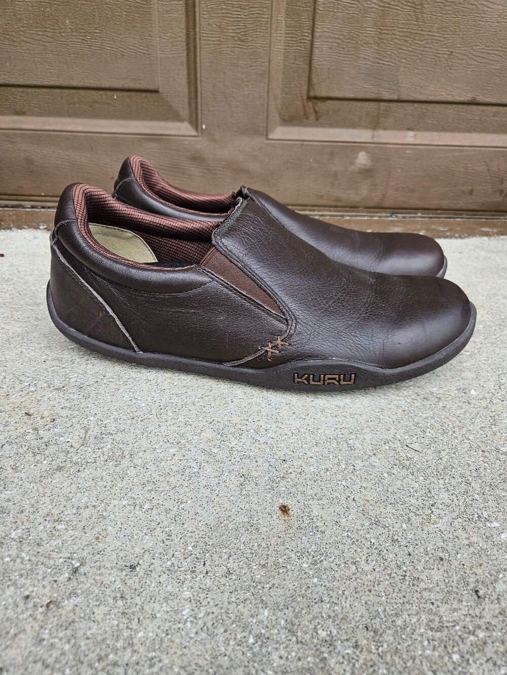 Kuru Kivi Mens 11.5 W Wide Espresso Brown Leather Slip On Casual Loafers Shoes